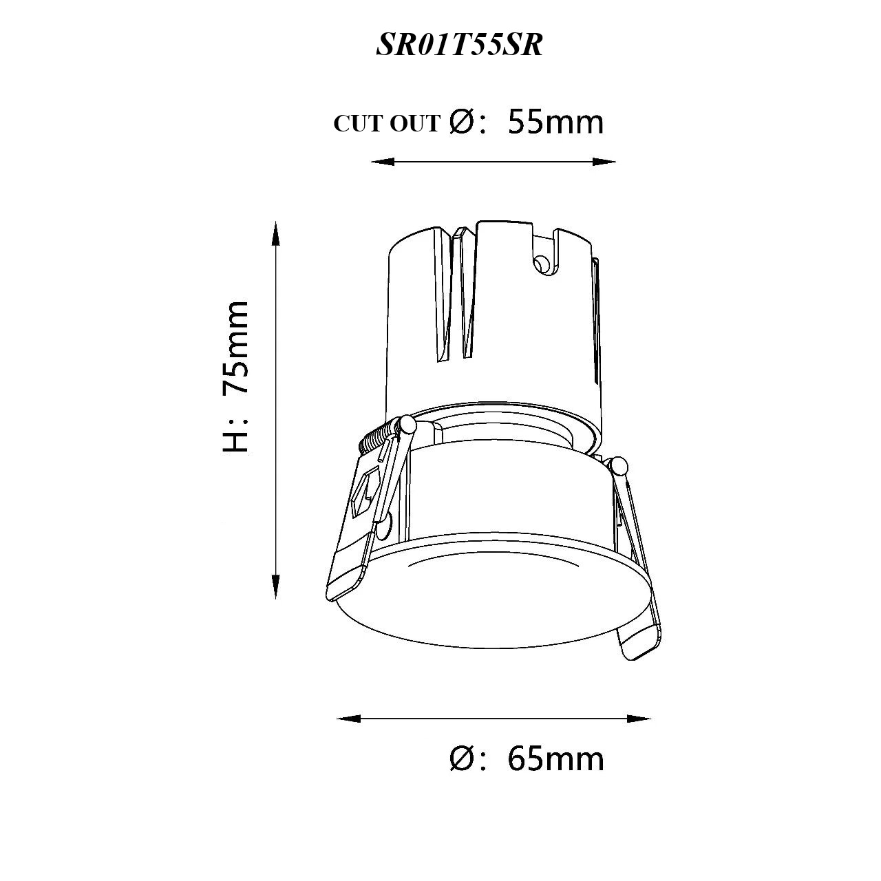 UGR≈0,“T ” -Curved Trim Series Recessed LED Spotlight Kit - Image 2