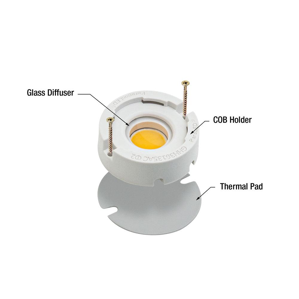 COB holder assembly with a thermal pad